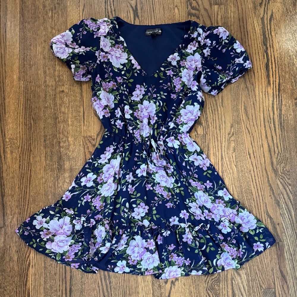 Crystal Doll Blue Dress with Floral Details